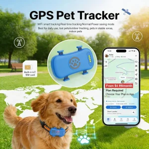 GPS Pet Tracker with Real-Time Tracking,